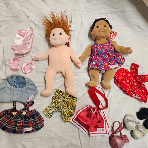 Ty Beanie Kids lot 2 of : Ginger & Cutie with Tags and Clothes - Picture 1 of 13